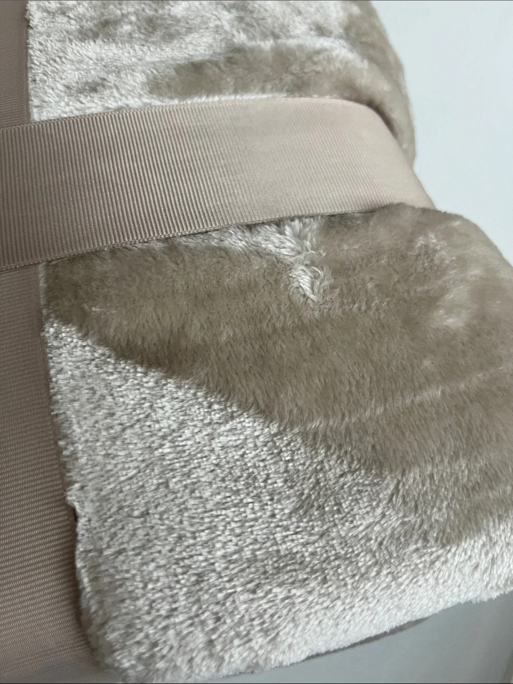 Sand Plush Flannel Throw Blanket